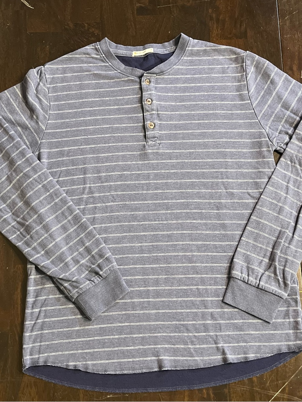 Marine Layer Henley Shirt, Blue Stripe, Sz M